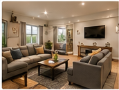 Finished basement living space
